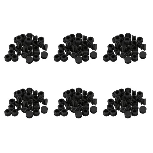 Round Table Chair Leg Tube Pipe Insert End Cap 19mm Dia 180Pcs Black