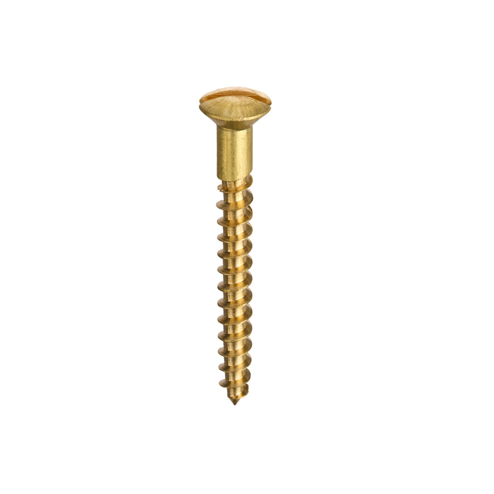 Unifix Brass Woodscrews Slotted Raised Countersunk Head 8G X 1.1/2" - Box Of 200 5014196086019