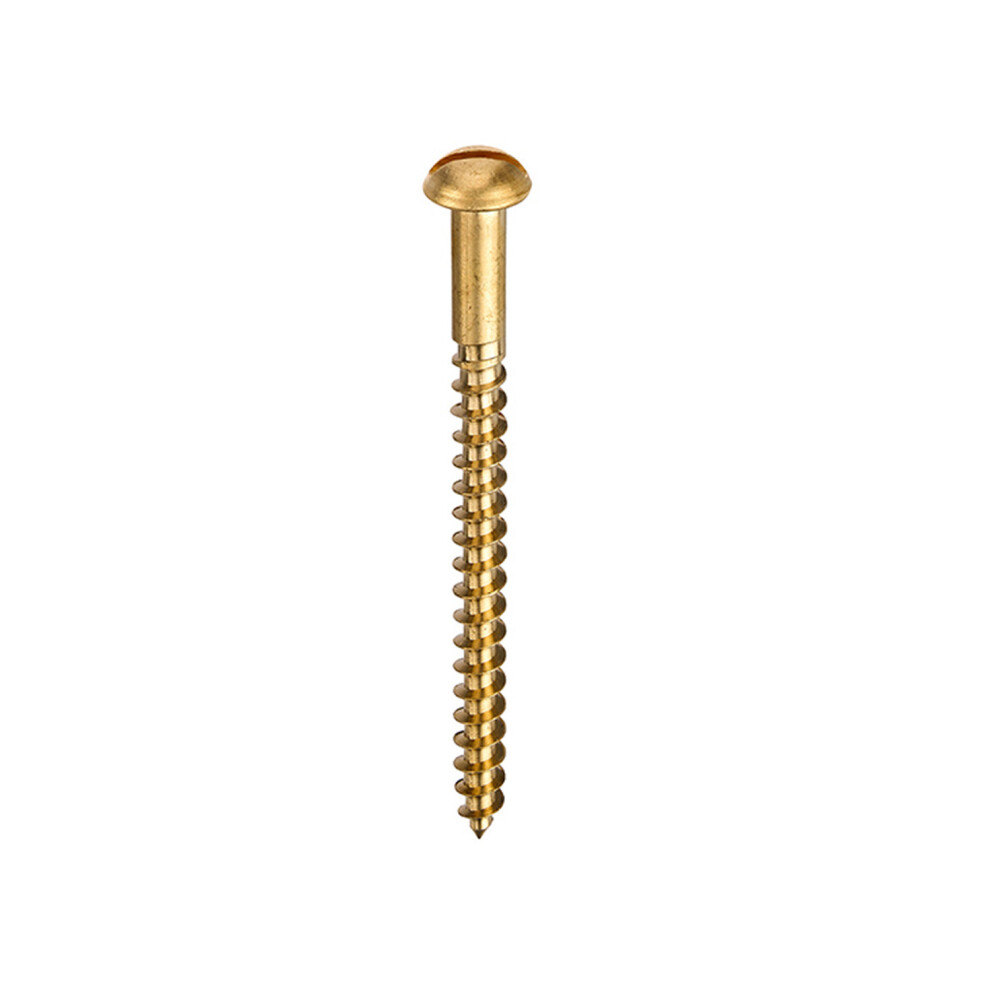 Unifix Brass Woodscrews Slotted Round Head 8G X 1.1/4" - Box Of 200 5014196067155