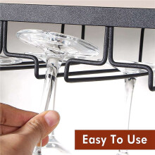 3X Wine Glass Rack Under Cabinet,3 Rows Hanging Stemware Rack Metal Glasses Holder Storage Hanger for Kitchen,Bar,Etc