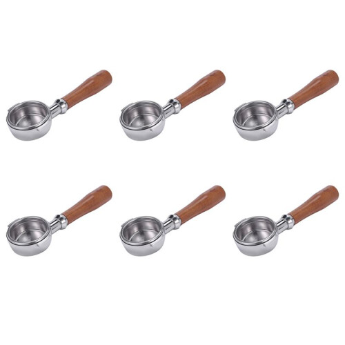 6X 58Mm Coffee Machine E61 No Base Filter Bracket Coffee Bottomless Handle Coffee Spoon Wooden Handle Accessories