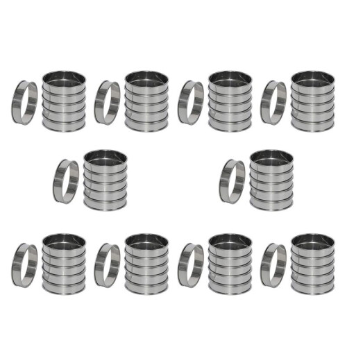 60 Pack 4 Polegadas Double Rolled English Muffin Rings, AçO InoxidáVel Crumpet Rings, Tart Rings, Round
