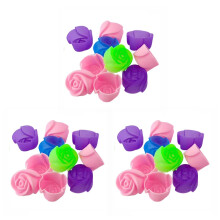 30Pcs Cake Baking Mold Chocolate Jelly Maker Mould Silicone Rose Muffin Cookie Cup (Random Colors)