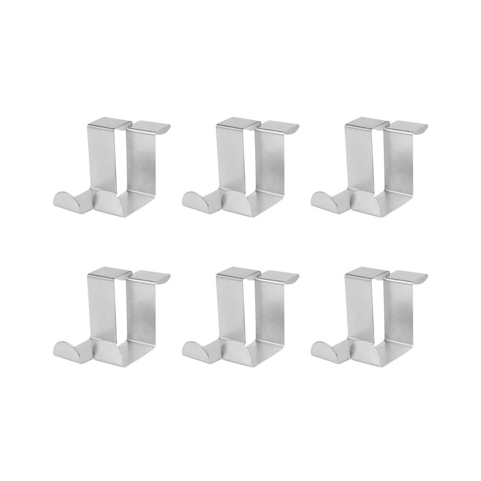 12Pc Back Door Hook Stainless Steel Kitchen Cabinet Clothes Hanger Home Storage Hanger Organizer Hooks Silver Hook 6134130612759