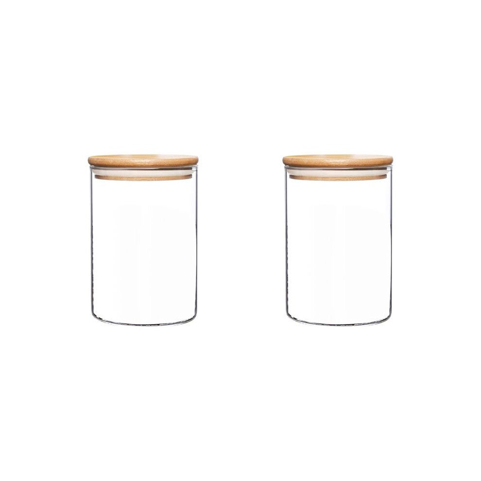 2X Glass Food Storage Containers With Lids Large Glass Food Storage Jars For Coffee Bar Tea Sugar (27 Fl Oz) 6033601693290