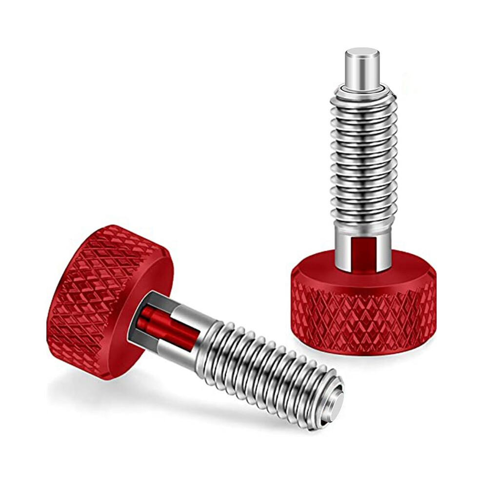 2 Packs Red Hand Retractable Spring Plunger With Knurled Handle M6 Type Quick Release Pins For Rolling Toolbox 4711177208415