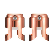 2X Champagne Bottle Stopper Rose Gold Stainless Steel Champagne Sealer Plug Super Powerful Vacuum Seal Reusable