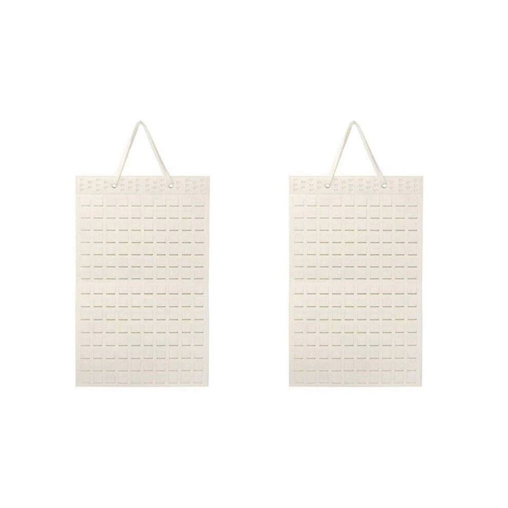 2X Hanging Jewellery Organiser, Foldable Hanging Earring Holder, Holds To 300 Pairs For Girls And Women, Beige Torribaly