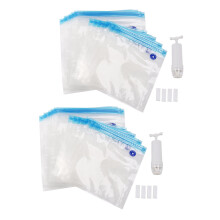 Sous Vide Bags 30Pack Reusable Electric Vacuum Food Storage Save Sealer Cooker with 2 Hand Pump,2 Size Sealed Bag,8 Clip