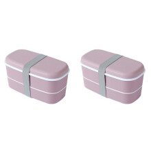 2X Microwavable 2 Layer Lunch Box with Compartments Leakproof Bento Box Insulated Food Container Lunch Box