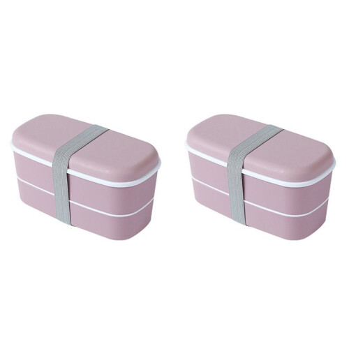2X Microwavable 2 Layer Lunch Box with Compartments Leakproof Bento Box Insulated Food Container Lunch Box