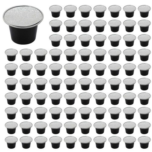 150 Sets Refillable Coffee Capsules Cup Disposable Coffee Capsules Packaging Cafe Supplies for  Black