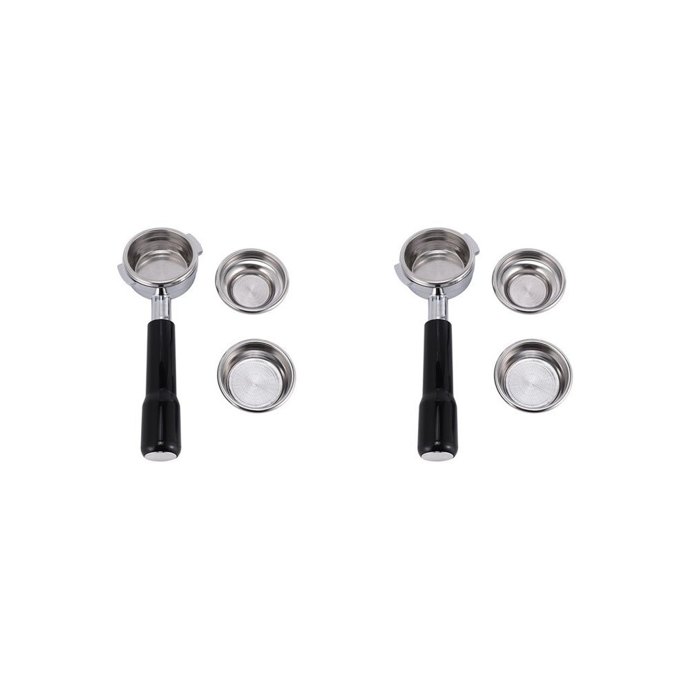 Semoic 2X 58Mm Bottomless Stainless Steel Professional Espresso Coffee Portafilter With Single And Dual Cups Filter Basket