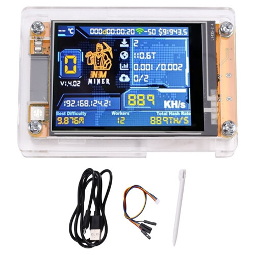 880KH/S NMMiner NerdMiner Atualizado Harshrate 2,4 Polegadas  Display Bitcoin Crypto Solo Lottery Miner NerdMiner