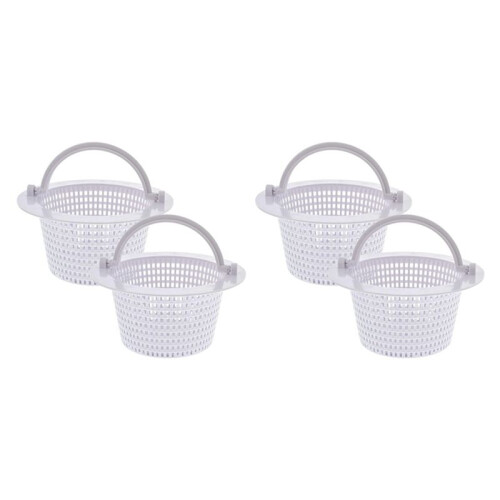 Swimming Pool Skimmer Replacement Basket with Handle, 4 Pack - Above Ground Pool Thru-Wall Skimmer Baskets