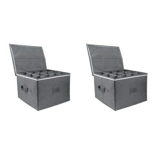 2X Wine Glass Storage Box Collapsible Goblet Storage Box