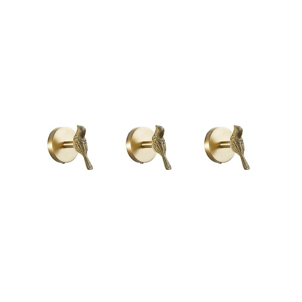 3X Brass Gold Animal Hook Solid Brass Coat Hook Door Back Hook Bathroom Kitchen Hooks Towel Rack(Bird) 6031167518545