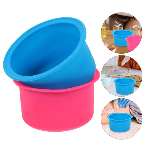 2 pezzi contenitore cera depilatoria con scaldacera e pentola silicone 1