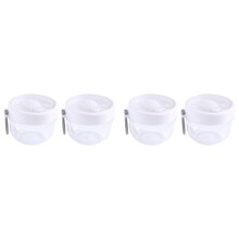 Overnight Oat Containers with Lid and Spoons 4PCS, 20Oz Portable Plastic Yogurt Jars,Leak-Proof Dessert Cups White