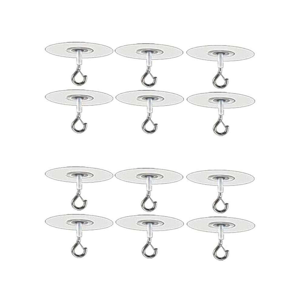 12Pcs Adhesive Ceiling Hooks For Popcorn Concrete Textured Ceiling Wall Surface, No Drilling Self Adhesive Ceiling Hooks 6034013944017