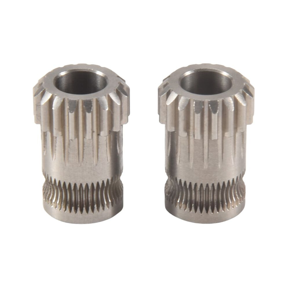 2Pcs Extruder Gears Mk8 Stainless Steel Double Extrusion Wheels Bowden Gear 3D Printer Part For Cr10 3 Silver 4713377818340