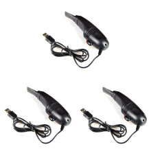 3X USB Vacuum KEYBOARD DUST Cleaner for Laptop PC Computer - Family Office PC Keybard Cleaner Tool-Black