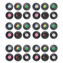 36Pieces Retro Vinyl Disc Drink Coasters
