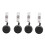 4X  Retractable Yo Yo Key Ring PULL CHAIN Belt Clip ID CARD Holder Ski Pass - Black 1