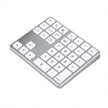 Dual--Ziffernblock, 2,4 GHz, Kabellose Tastatur, K35, Digitale Tastatur, 300 MAh, Wiederaufladbarer Ziffernblock, Silber & Weiß