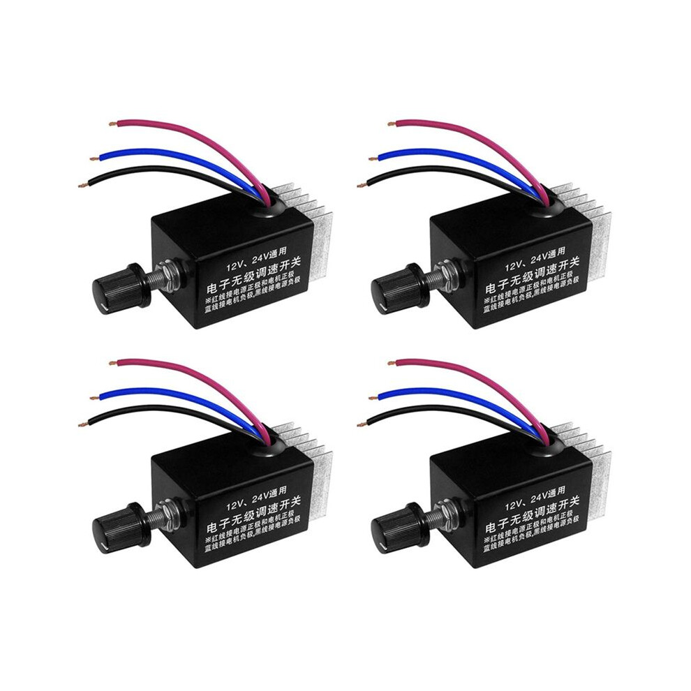 4Pc Motor Speed Regulator 12V/24V 10 A Motor Speed Controller For Car Truck Fan Heater Control 6033169691844