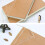 1Pc Retro Light Brown Notebook for Work Blank Paper Diary Journal 11