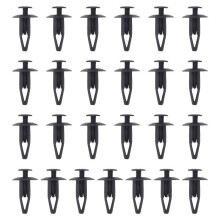 25Pcs Plastic Rivets Fastener Car Bumper Push Clips 32mm Long Black