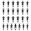 25Pcs Plastic Rivets Fastener Car Bumper Push Clips 32mm Long Black 1