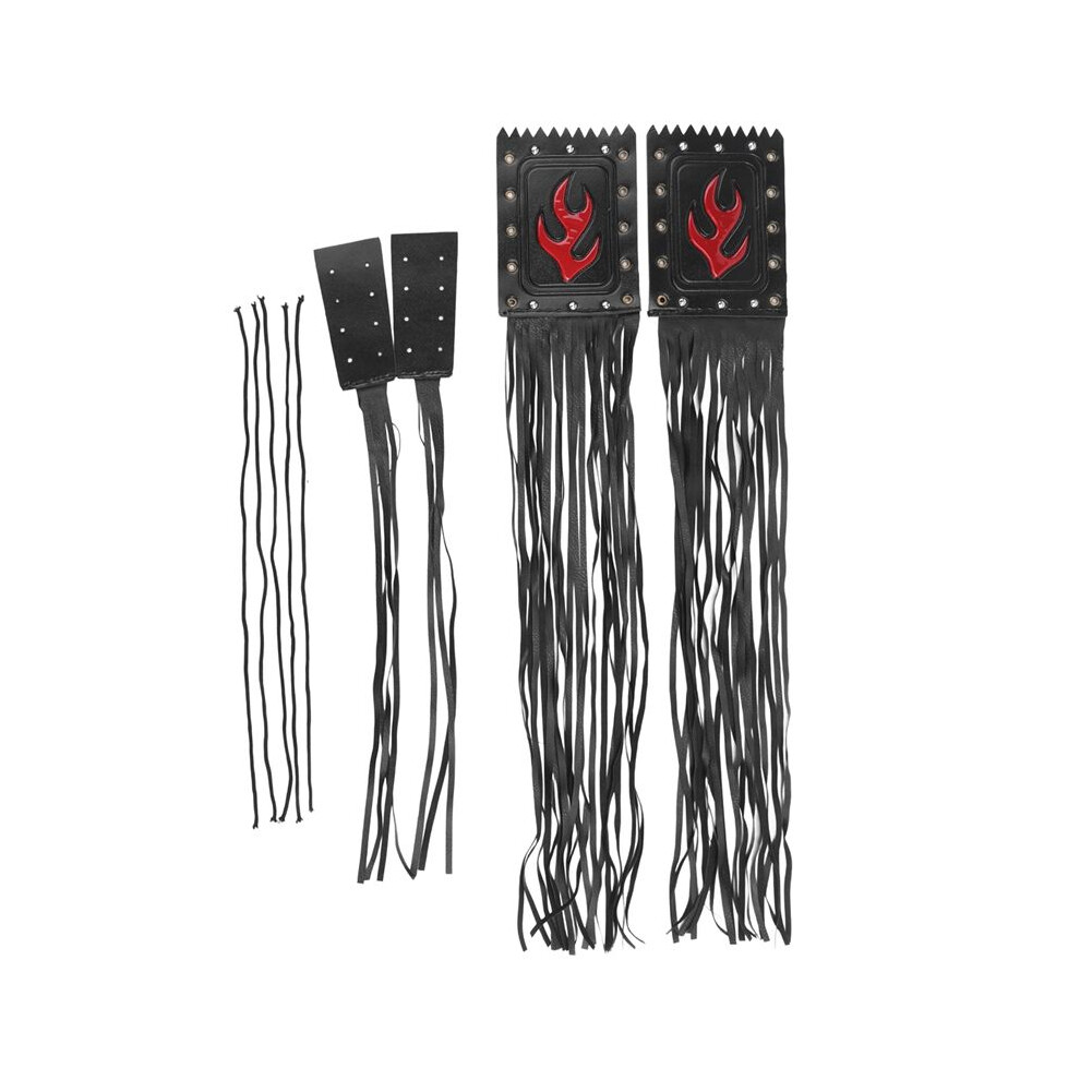 4Pcs/Set Universal Pu Motorcycle Handlebar Tassel Fringe Grip Cover Lever Cover For 4712976315946