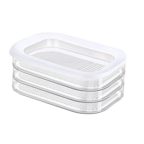 Lunch Meat Container for Refrigerator, 3 Layers Meat Container, Stackable Cold Cuts Storage Containers with Lid
