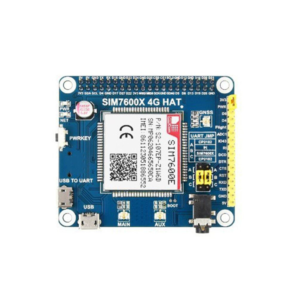 Sim7600e Lte Cat1 Module For Raspberry Pi 4G Expansion Board Compatible With 3G/2G, Gnss Module 6031416529766