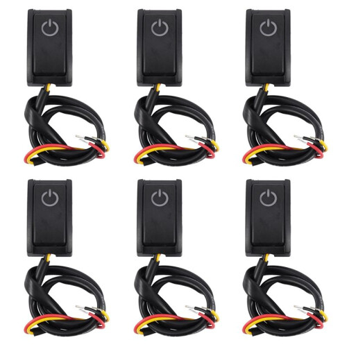 6X Jtron Car Button  Diy  Paste Type Off/  for Car Reading Lamp/Turn Lights Small Light  12V/200Ma 1