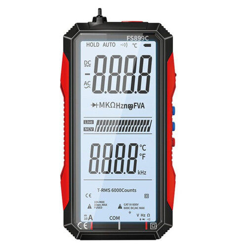 Digital Multimeter 6000 Counts True AC/ Ammeter Voltmeter Auto Temperature Ohm Hz Capacitance Diode NCV Meter