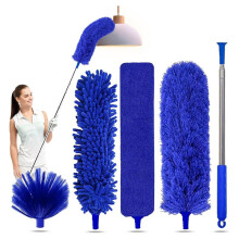 Kit de Plumeros 5 en 1 para Limpieza, Plumero con Poste Extensible, Plumero Extensible de 100 Pulgadas, para Limpiar Ventiladores de Techo A