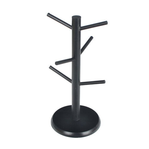 Coffee Cup Holder A Thicker Base Suitable for Countertops Cup Holder with 6 Hooks Black 1