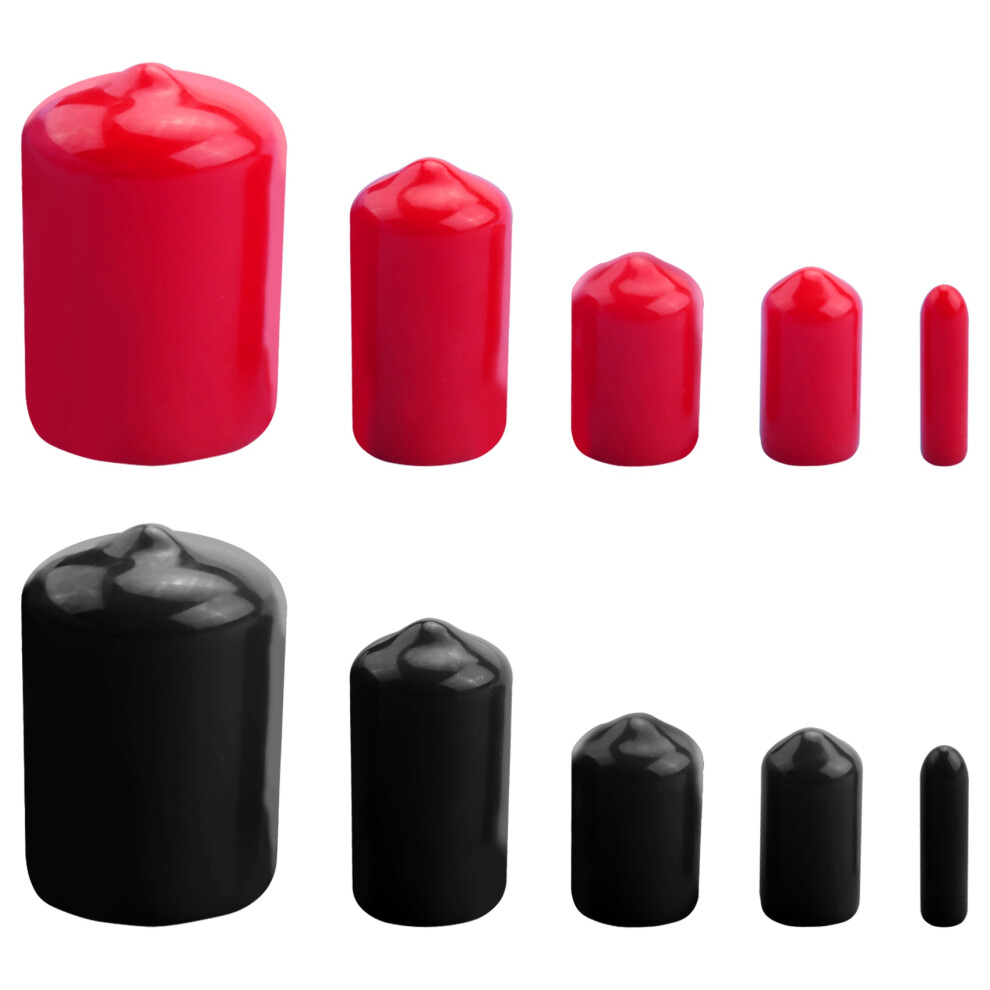 156 Pieces Flexible End Caps Bolt Screw Rubber Thread Protector Cover In 9 Sizes Form 2/25 To 4/5 Inch (Black, Red) 6032425820677