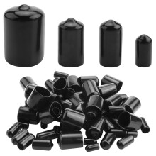 80 StüCk Gummi End Kappen Flexible Bolzen Abdeckungen Schraube Kappen Gewinde Schutz im 4 GrößEn 1/4 Bis 3/4 Zoll (Schwarz)