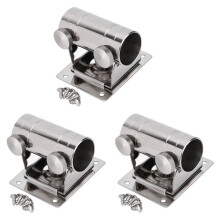 3X Fishing Umbrella Base Stand, Adjustable Stainless Steel Umbrella Holder Bracket Stand Base for Fishing Box