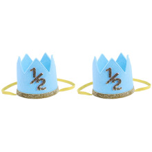 2X Newborn Infant Toddler Baby Girl Boy Half 1/2 First Second Third Birthday Crown Party Cake Smash Headband