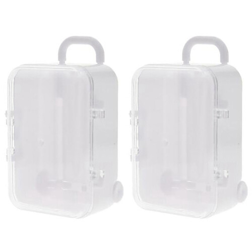 2X White  Roller Travel Suitcase Candy Box Personality  Wedding Candy Box