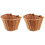 2X Retro, Handmade, Wicker Bicycle Front Basket with Leather Straps 2