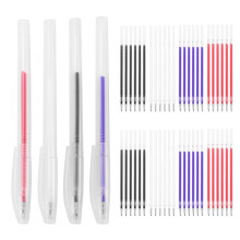 4 Pieces Heat Erasable Fabric Marking Pens Heat Erase Pens with 48 Refills for Quilting Sewing and Dressmaking