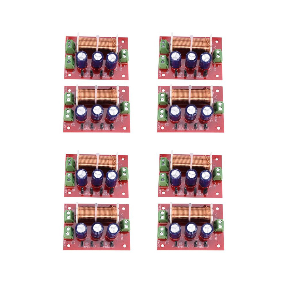 8Pcs 400W Speaker Crossover 2 Way Audio Adjustment Tweeter Bass Speakers Filter Frequency Divider For 2-16Ohm 4713032207342