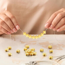 Crossspacer Beads Crucifix Gold Plated Spacer Beads Crossbeads for DIY Jewelry Making Handmade Bracelets Accessory
