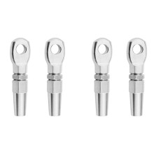 4Pcs Marine Grade 316 Stainless Steel Swageless Eye Terminal Wire Cable Rope DIY Fitting Rigging Hardware Balustrade Kit